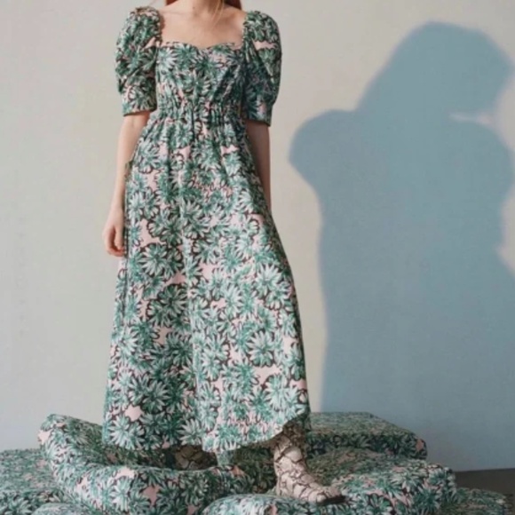 Zara Women Floral Printed Poplin Dress - Picture 5 of 13